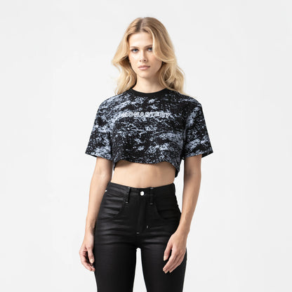 BRYNN CROP TOP BLACK METEORITE MONASTERY