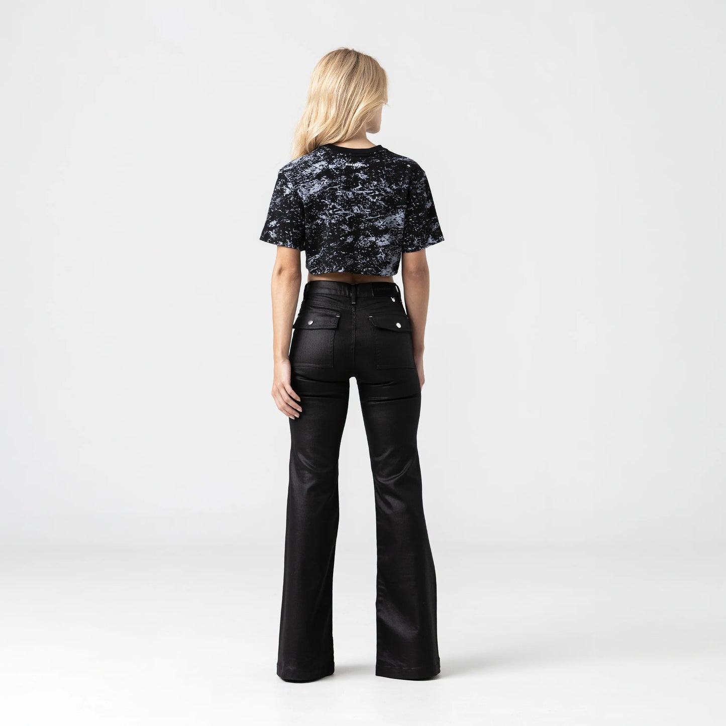 BRYNN CROP TOP BLACK METEORITE MONASTERY