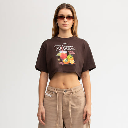 PARAISO CROP TOP BROWN