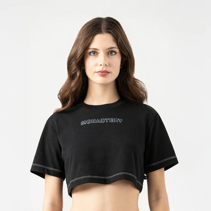 ROISIN CROP TOP BLACK MONASTERY