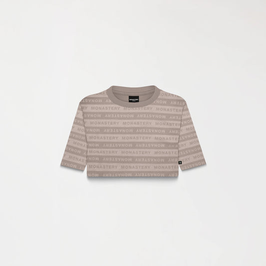 ASH CROP TOP TAUPE GRAY MONASTERY