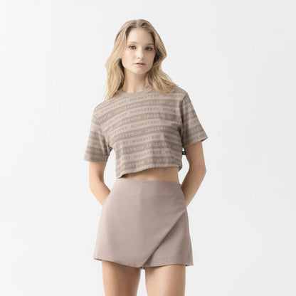 ASH CROP TOP TAUPE GRAY MONASTERY
