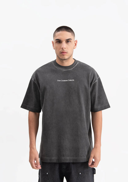 CAMISETA OVERSIZE KNOCKOUT BLACK FIGTH NEGRA LAVADA